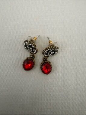 Brand new Gucci  with red rhinestone earrings with gift bag 
 dangle
